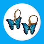 Øreringe - hængeøreringe - de sødeste frostblå/blå sommerfugle 🦋